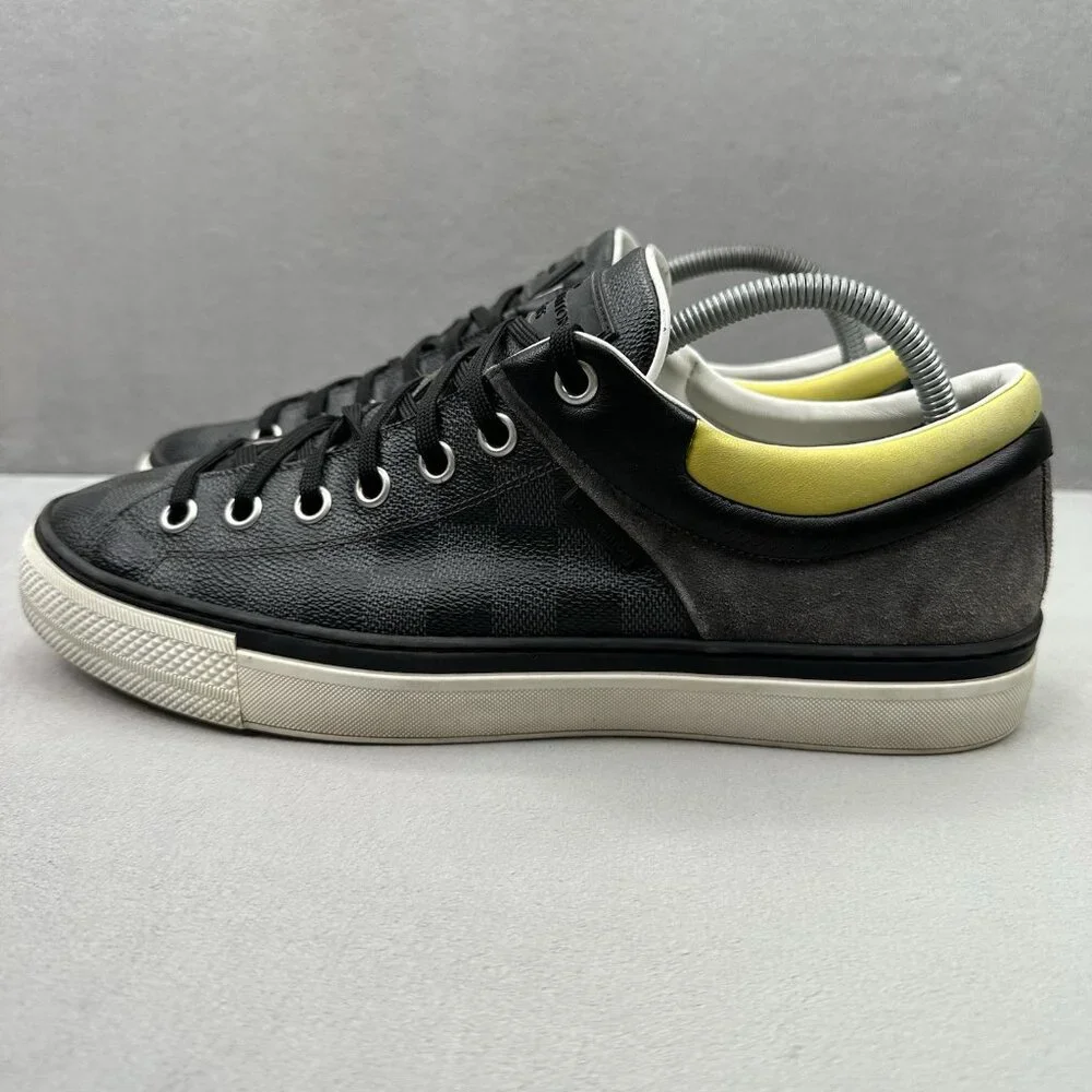 Mens 9.5 (UK 8.5) Louis Vuitton Twister Trainer Gray Damier Suede Canvas Leather